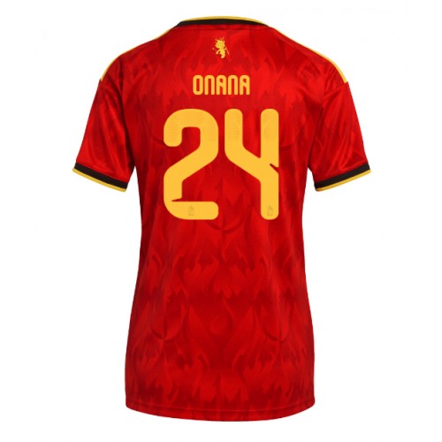 Stroje piłkarskie Belgia Amadou Onana #24 Koszulka Podstawowej dla damskie MŚ 2026 Krótki Rękaw